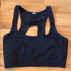 Solid black ALO Yoga sports bra